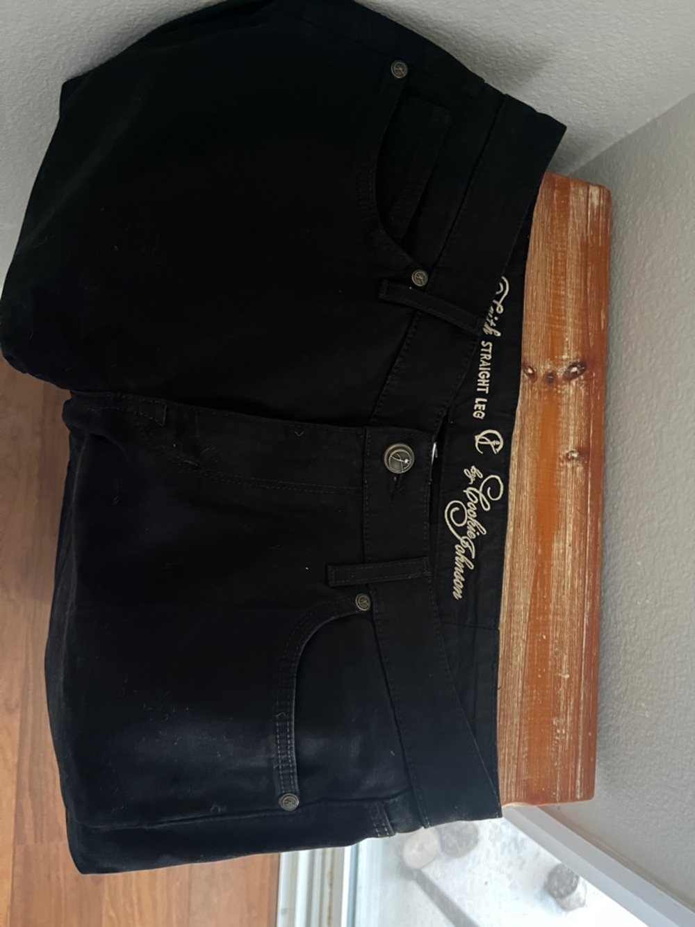 Comfort Straight-Leg Black Jeans Pants - by Cookie Johnson